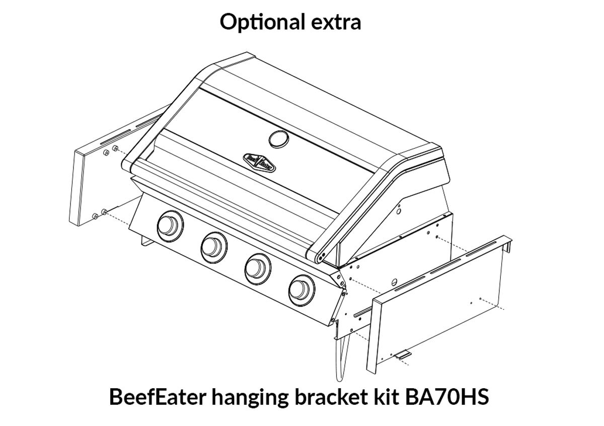 Beefeater 1600 4 Brn BBQ w/Cast iron grills - Black